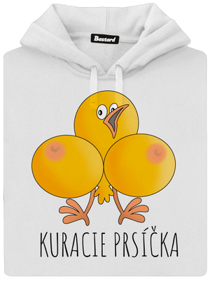 Kuracie prsíčka dámska mikina klokanka White