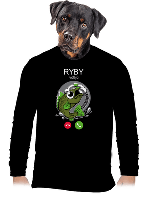 Ryby volají pánske dlhý rukáv Black
