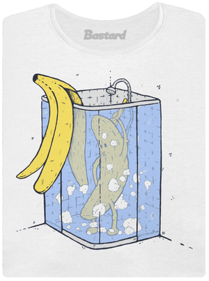 Banán v sprche dámske tričko s lemom White