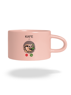 Kafe volá hrnček makronka Pink Macaron