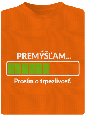 Premýšľam pánske športové tričko Neon Orange