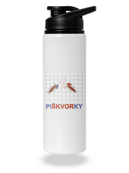 Škvorí piškvorky flaša na vodu White