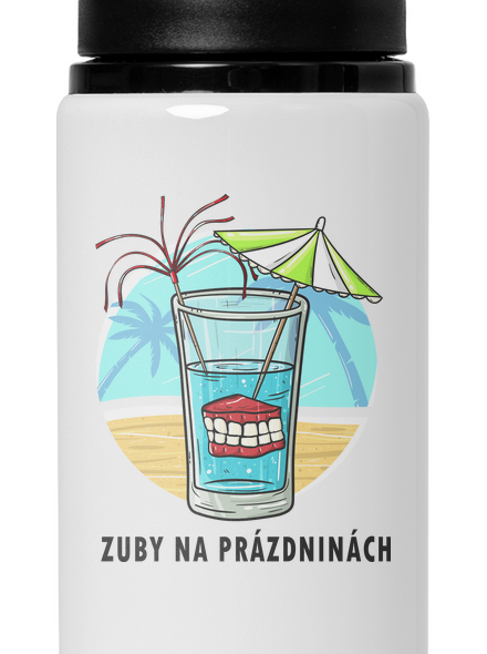 Zuby na prázdninách flaša na vodu White