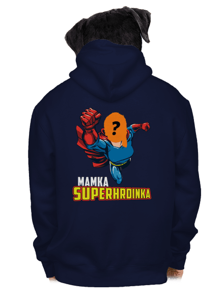 Mamka superhrdinka pánska mikina na zips Navy