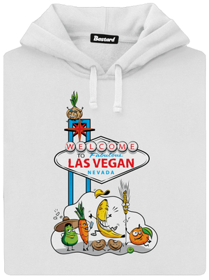 Las Vegan dámska mikina klokanka White