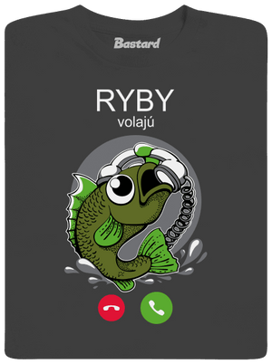 Ryby volají pánske dlhý rukáv Dark Grey