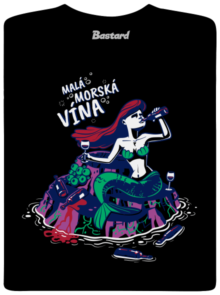 Malá mořská vína pánske tričko Black