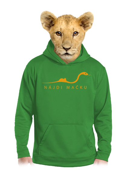 Nájdi mačku detská mikina klokanka Kelly Green AWD