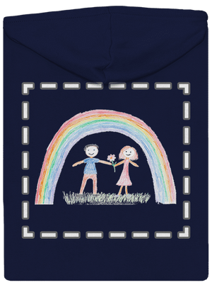 Detské kresby - Nahraj vlastnú pánska mikina na zips Navy