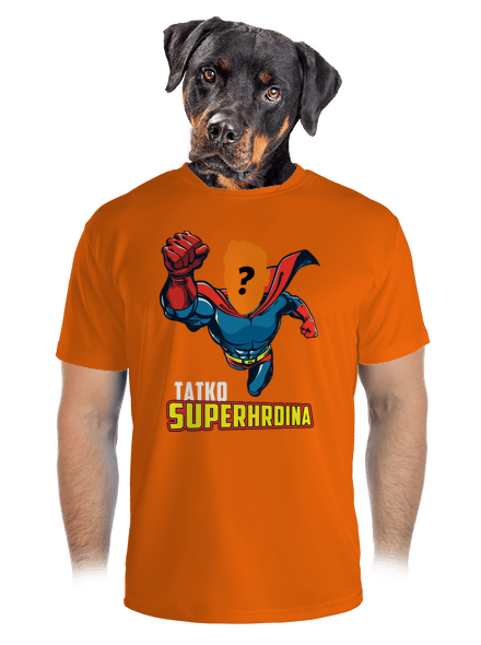 Tatko superhrdina pánske športové tričko Neon Orange