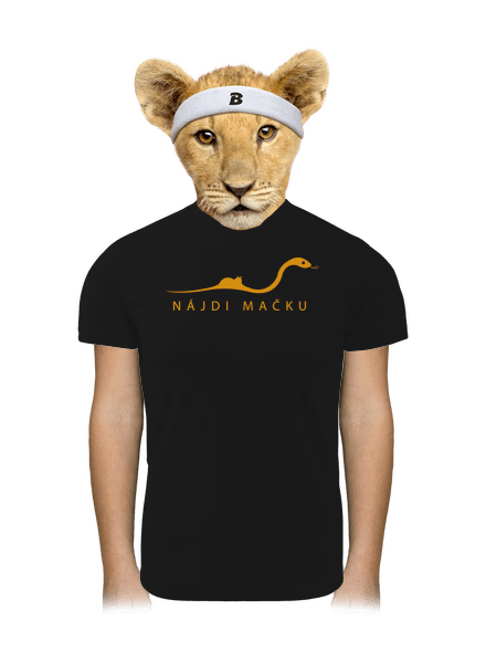 Nájdi mačku detské športové tričko Black