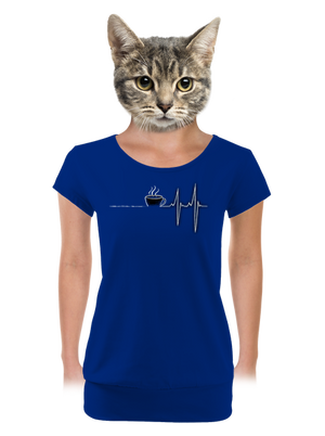 Coffee help dámske tričko s lemom Royal Blue Mal