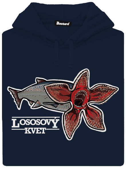 Lososový kvet pánska mikina klokanka Navy