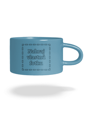 Vlastná potlač hrnček makronka Blue Macaron