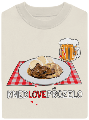 Knedlo vepřo zelo unisex mikina bez kapucne Off White