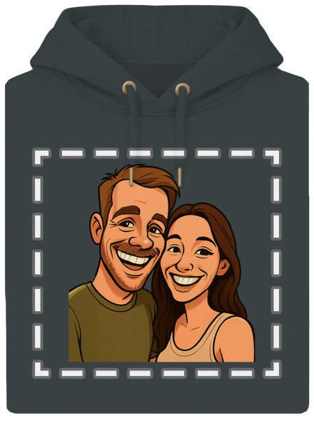 Karikatúra z vlastnej fotky unisex mikina premium Charcoal