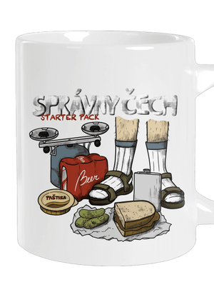 Správny Čech veľký hrnček White
