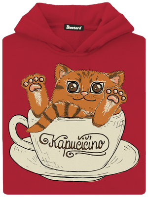 Kapučičíno detská mikina klokanka Fire Red