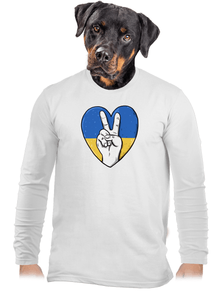 Ukrajina - Mier pánske dlhý rukáv White