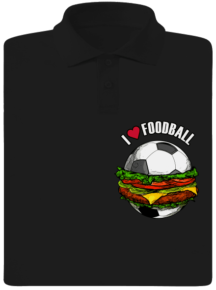 Foodball pánska polokošeľa Black
