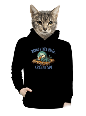 Ranné vtáča spí dámska mikina klokanka Black