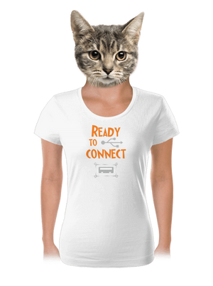 USB pripojenie dámske tričko White