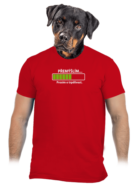 Premýšľam pánske tričko Red