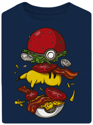Pokémon burger unisex tričko oversized Midnight Blue