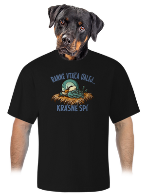 Ranné vtáča spí unisex tričko oversized Black