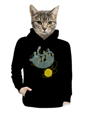 Nevrlý kocúr dámska mikina klokanka Black