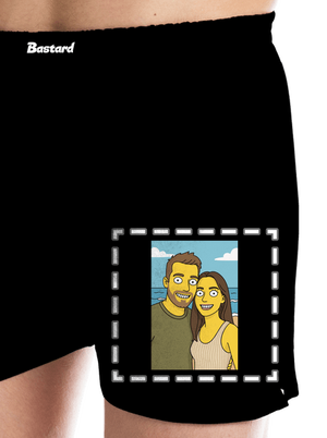 Simpsonovi z vlastnej fotky pánske trenky Black