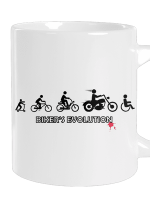 Biker’s Evolution veľký hrnček White