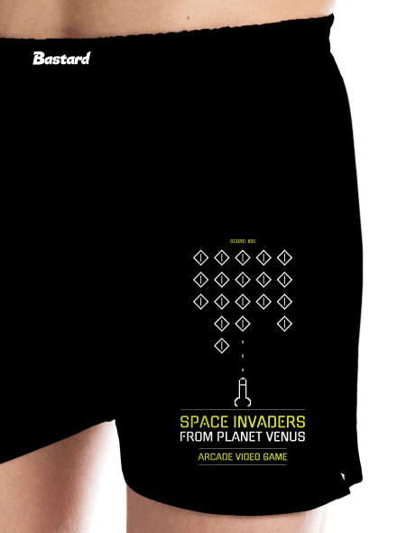 Space Invaders pánske trenky Black