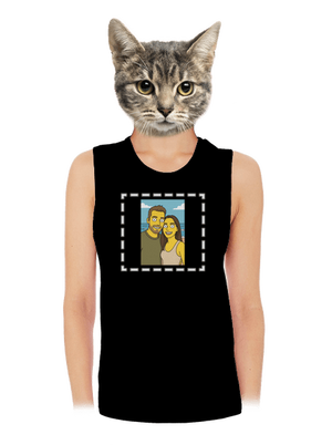 Simpsonovi z vlastnej fotky dámske tielko voľné Black