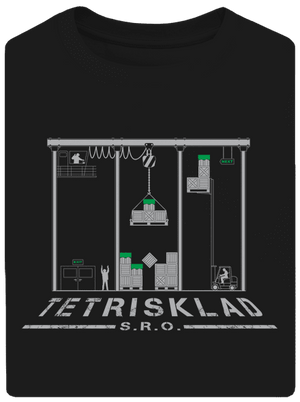 Tetrisklad unisex tričko oversized Black