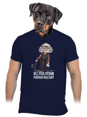 Neklidný bez piva pánske tričko Navy