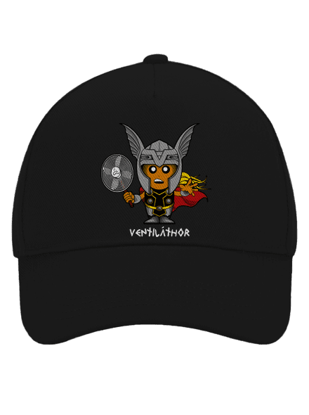 Ventiláthor šiltovka baseballka Black