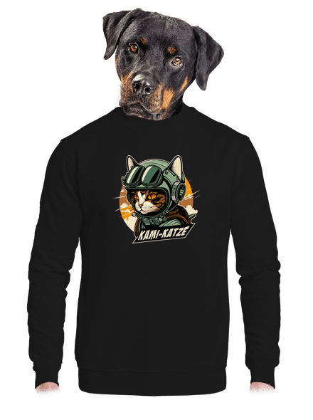 Kami-Katze unisex mikina bez kapucne Black