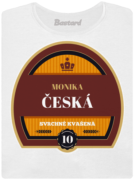 Pivná etiketa dámske tričko s lemom White