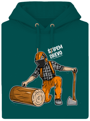 Drevorubač unisex mikina premium Emerald Green