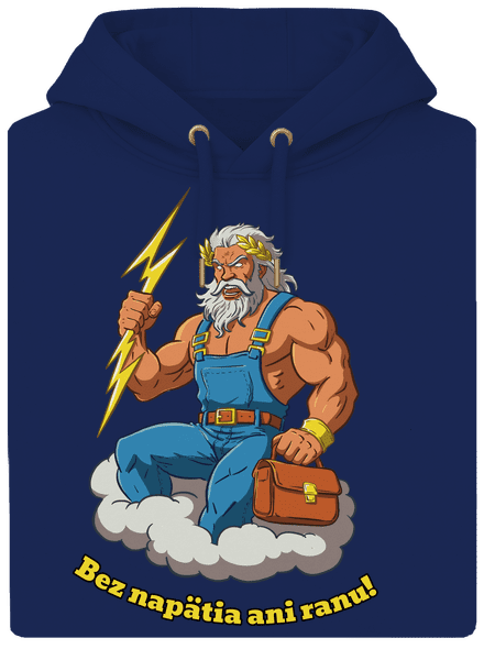 Bez napätia ani ranu unisex mikina premium Navy