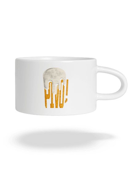 Nápis Pivo hrnček makronka White