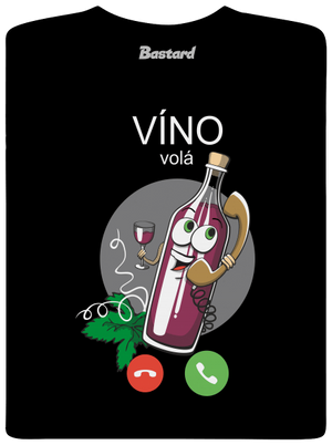 Červené víno volá pánske tričko Black