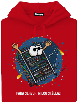Padá server pánska mikina klokanka Red
