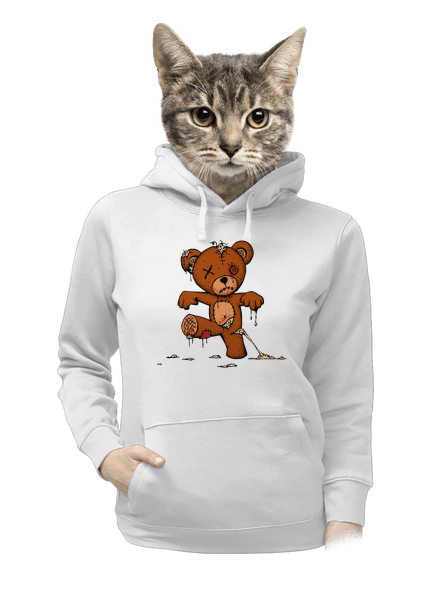 Zombie teddy dámska mikina klokanka White
