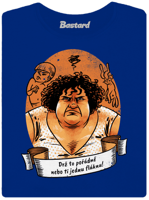 B14: Slunce seno jahody dámske tričko s lemom Royal Blue Mal