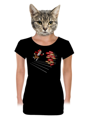 Zľavy! dámske tričko s lemom Black