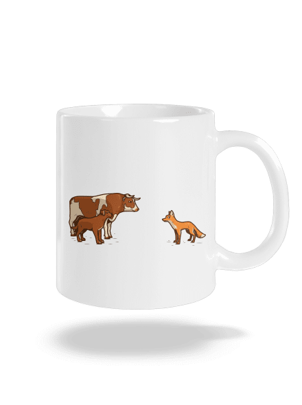 Vůl, pes a vulpes klasický hrnček White