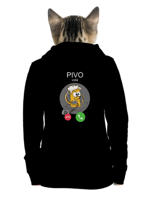 Pívo volá dámska mikina na zips Black