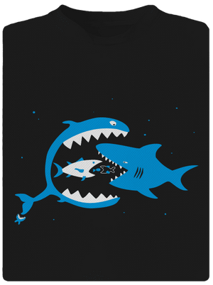 Rybky detské športové tričko Black